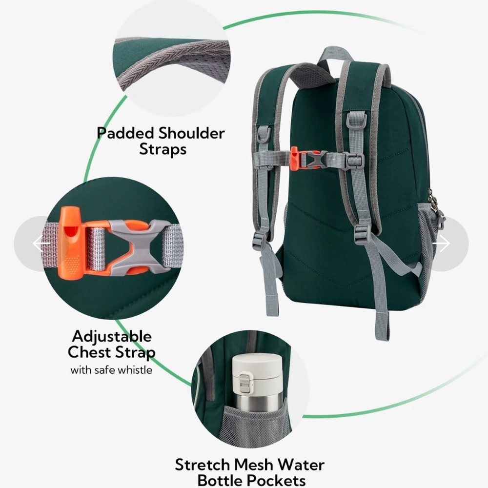 Waterfly 12L Lightweight Hiking Backpack Daypack Travel School Bag Black - Picture 11 of 14